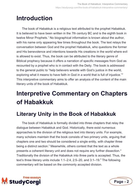 The Book Of Habakkuk Interpretive Commentary Free Essay Example