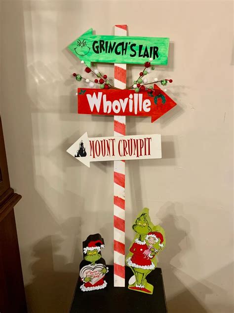 The Grinch Uss Inspired Grinch Wooden Directional Sign Etsy