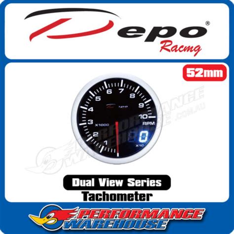 Depo Racing Tachometer Stepper Motor Gauge 52mm Dual View Race Drift