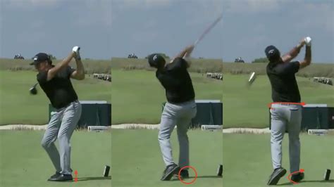 What happened to Phil Mickelson's foot on this 350-yard bomb?