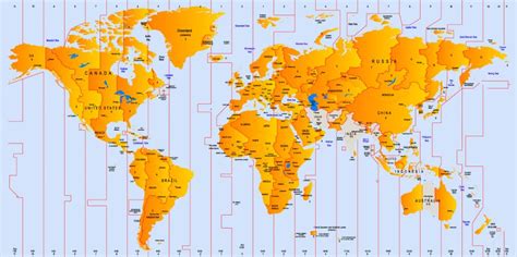 Printable World Time Zone Map Map