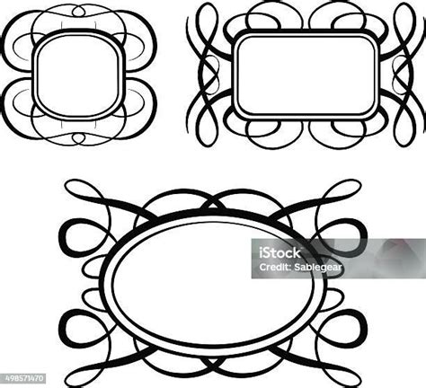 Vector Calligraphy Frames Set Stock Illustration Download Image Now 2015 Border Frame