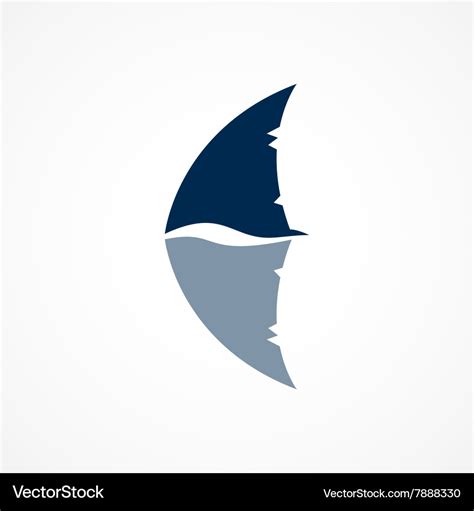 Shark Fin Logo Sign On A White Background Vector Image