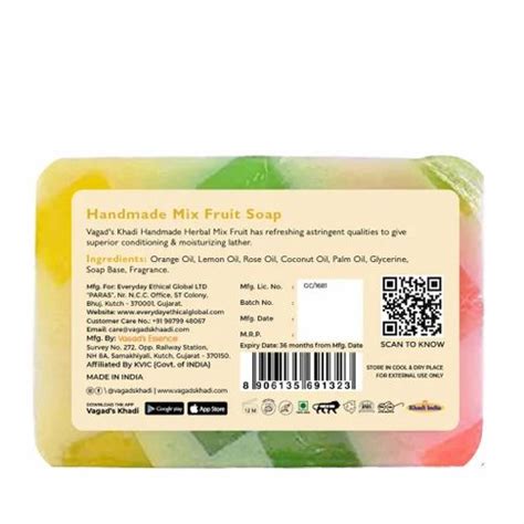 Vagad S Khadi Mix Fruit Handmade Soap At Rs