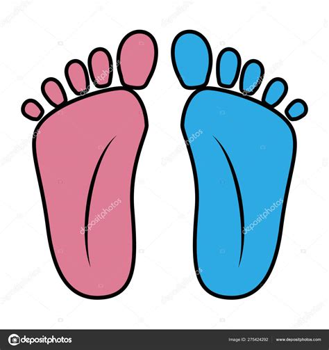 Foot Prints Baby Shower Icons Stock Vector By Yupiramos