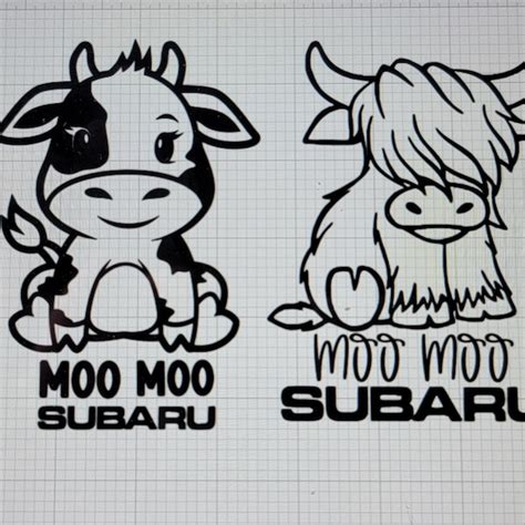 Moo Moo Subaru Decal Etsy