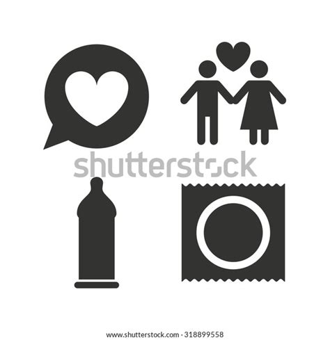 Condom Safe Sex Icons Lovers Couple Stock Vector Royalty Free 318899558 Shutterstock