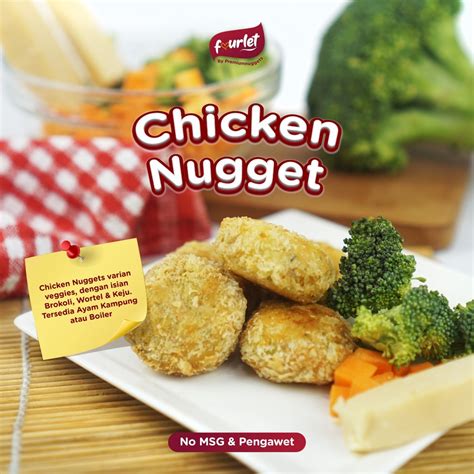 jual fourlet frozen chicken nugget veggies cheese nugget ayam sayur