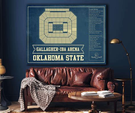 Oklahoma State University Cowboys Gallagher Iba Arena Seating Chart College Basketball Art