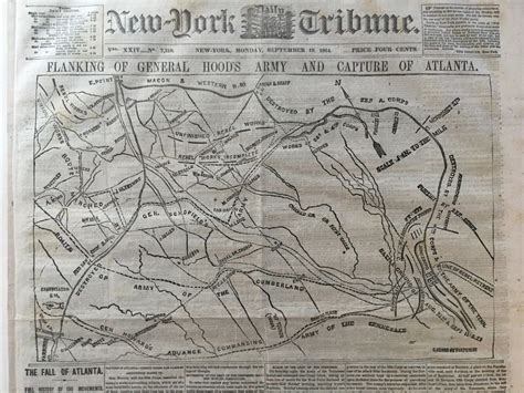 New York Tribune Sep 19 1864 Civil War Battle Of Atlanta Fine