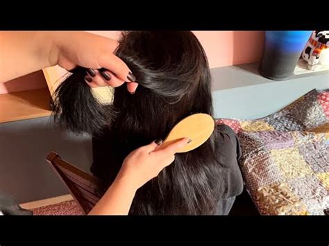 ASMR Hair Playing Brushing Hair Sounds Scalp Massage АСМР Гра з