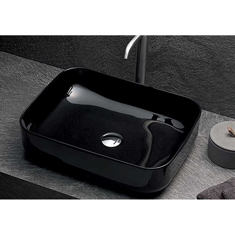 Lavabo Sobre Encimera Dinan Negro Barato Env O Gratis