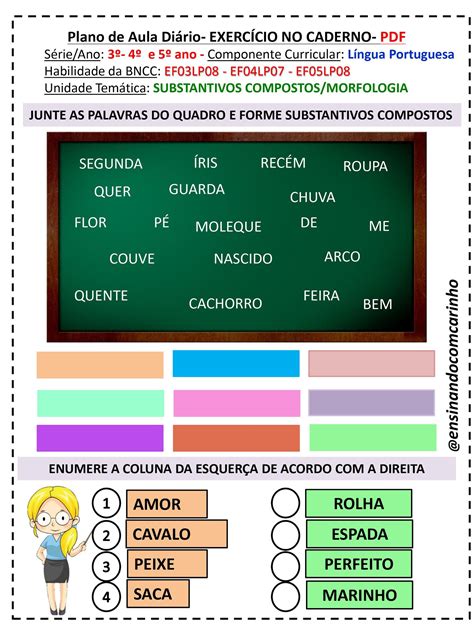 Atividade Sobre Substantivo Simples E Composto Ano