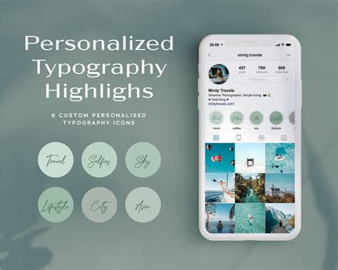 Personalized Typography Instagram Highlights - Etsy