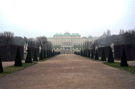 Belvedere Castle in Vienna in Winter Fog Day Stock Image - Image of ...