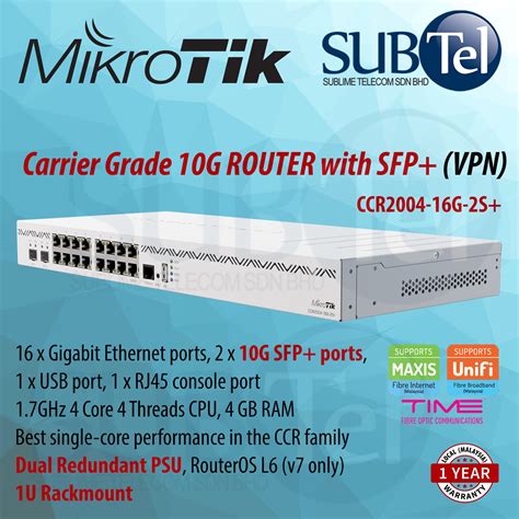 Mikrotik Ccr G S Carrier Grade Cloud Core Gigabit Router Sfp