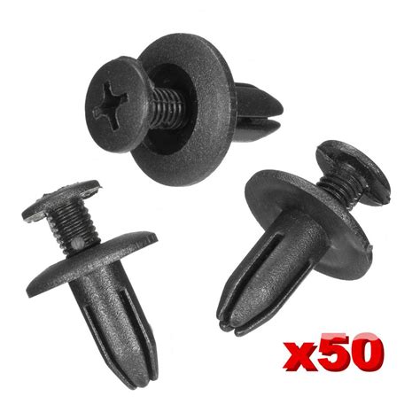 Buy 50pcs Universal Car Truck Bumper Fender Rivet Fastener Clips 6mm Hole Black At Affordable