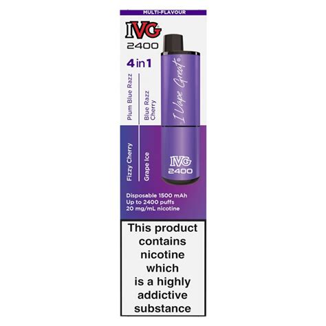 IVG 2400 Purple Edition Disposable 20mg 4x2ml PODs Bestway Wholesale