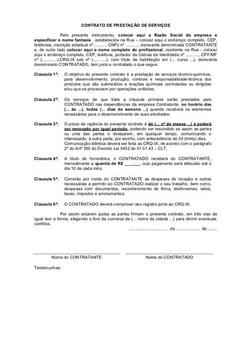 Contrato Prestação De Serviços