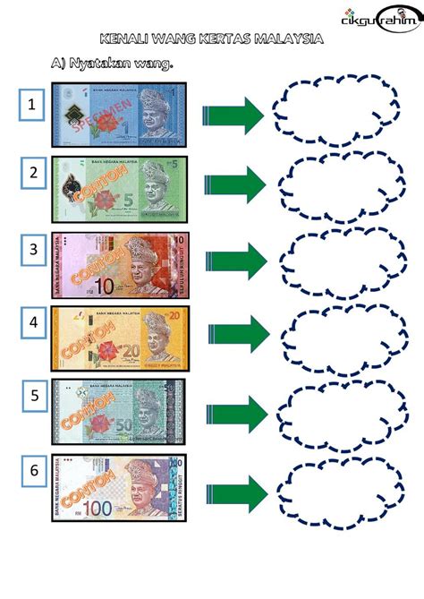 Latihan Wang Tahun 1 Interactive Worksheet Money Math Worksheets