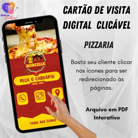 Cartão de Visita Digital Interativo Pizzaria Elo7