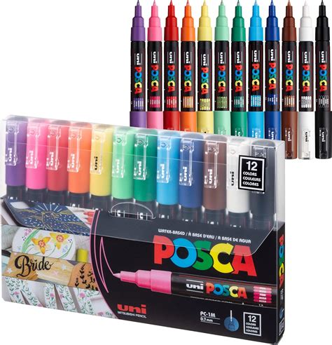 Uni Posca Pc M C Lot De Marqueurs Peinture Pointe Extra Fine