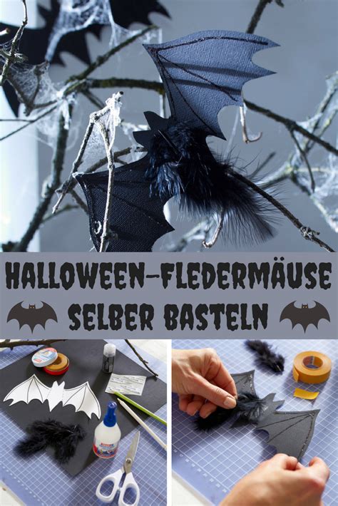 So Basteln Sie Fliegende Flederm Use Basteln Halloween Halloween