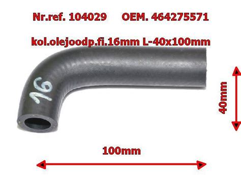 Kolanko gumowe olejoodporne NBR AR 16mm 100x40mm Części samochodowe