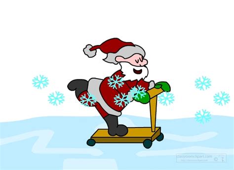 Christmas Animated Clipart Santa Riding Scooter Animated 