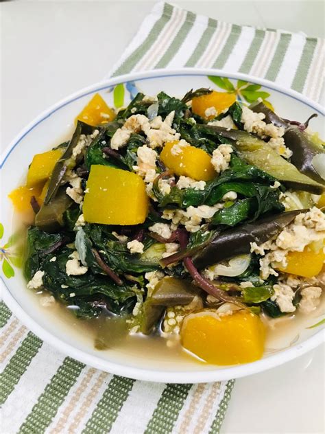 Alugbati Or Alogbati Kalabasa Talong With Giniling Is A Simple And Healthy Filipino Vegetable