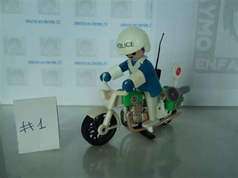 PLAYMOBIL VINTAGE POLICE Moto Motard Talkie Porte Voix Set 3232 3401