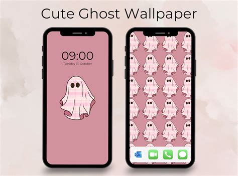 Pink Ghost Wallpaper Halloween Wallpaper Iphone Wallpaper Etsy