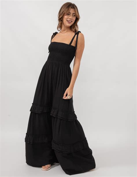 Vestido Longo Camadas Preto Sangue Latino