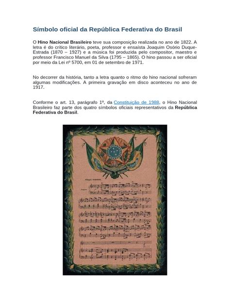 Historia Do Hino Nacional - Historia Do Hino Nacional | PDF