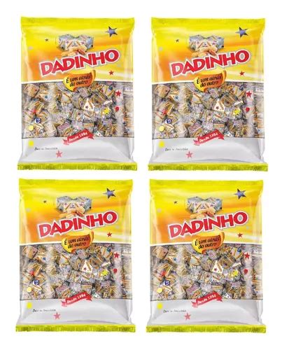 Kit 4 Pacotes Bala Dadinho De Amendoim 900g Frete grátis