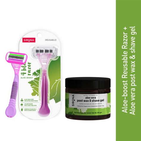 Buy Sirona Aloe Boost 4 Blade Reusable Razor For Women Soothing Post Wax And Shave Gel Online