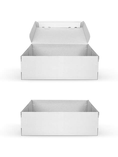 Premium Photo Blank Packaging Boxes Open Mockup Isolated On White