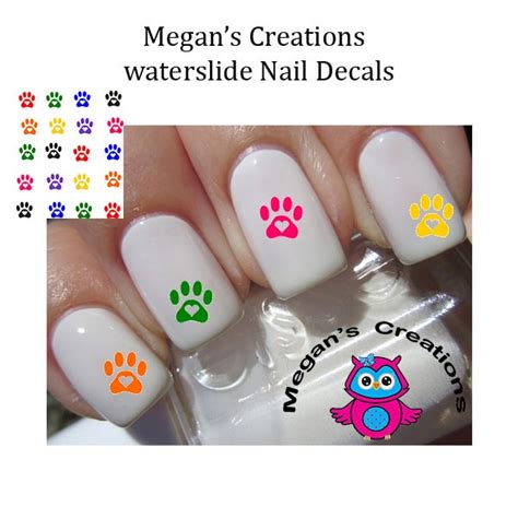 Paw Print Nail Decal Etsy