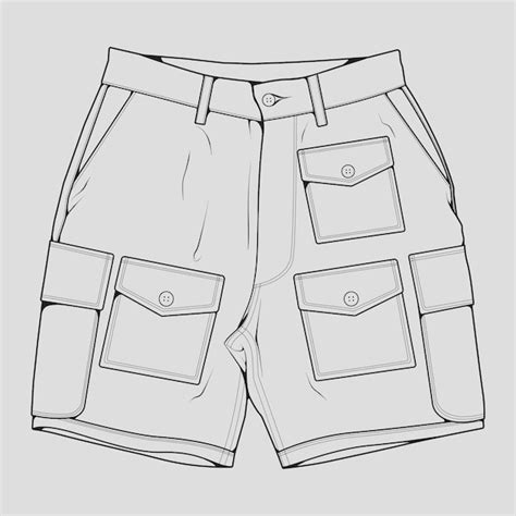 Dibujo De Contorno De Pantalones Cortos Pantalones Cortos Vectoriales