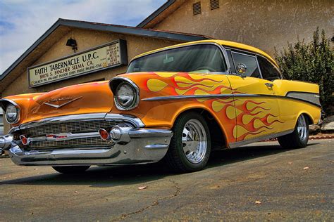 Flamed 57 Chevy Photograph By Fred Wilson