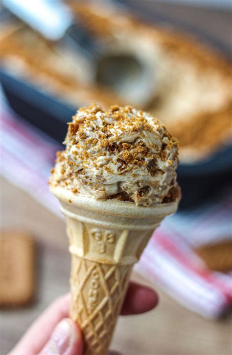 No Churn Biscoff Ice Cream Baker Jo No Ice Cream Maker Needed