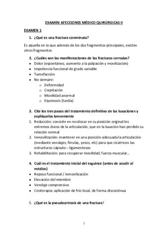 Examen Afecciones Medico Quirurgicas Ii Con Respuestas Pdf