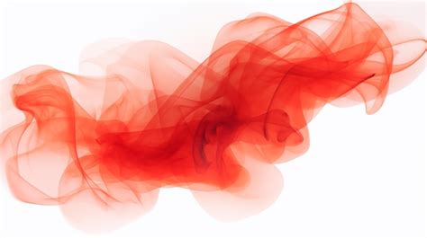 Abstract Red Smoke Explosion On Transparent Background Isolated