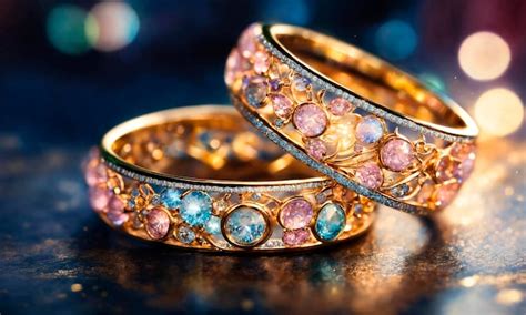 Premium Photo | Gemstones gold wedding rings Selective focus