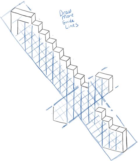 How To Draw Minecraft Swords And Diamond Swords In Steps How To