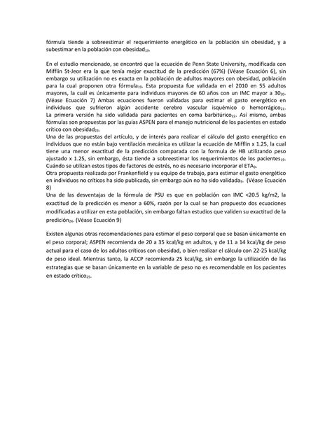 Ecuaciones Predictivas Del Gasto Energ Tico Pdf