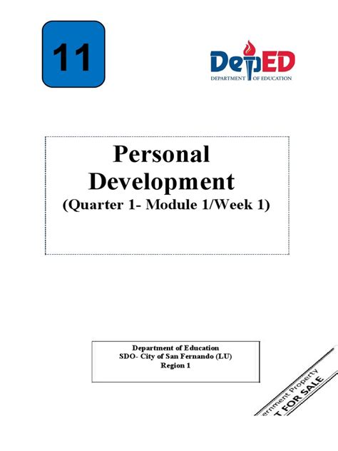 Grade 11 Personal Development Q1 Module 1 Pdf Self Concept Thought