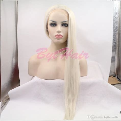 Bythair Color Light Blonde Silky Straight Synthetic Lace Front Wigs