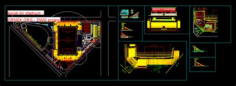 Proje Sitesi Küçük Bir Stadyum Autocad Projesi