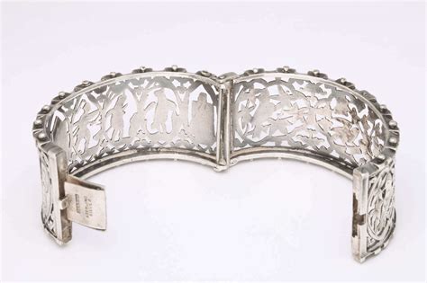 Antique Victorian Sterling Silver Lacy Bracelet For Sale At 1stdibs